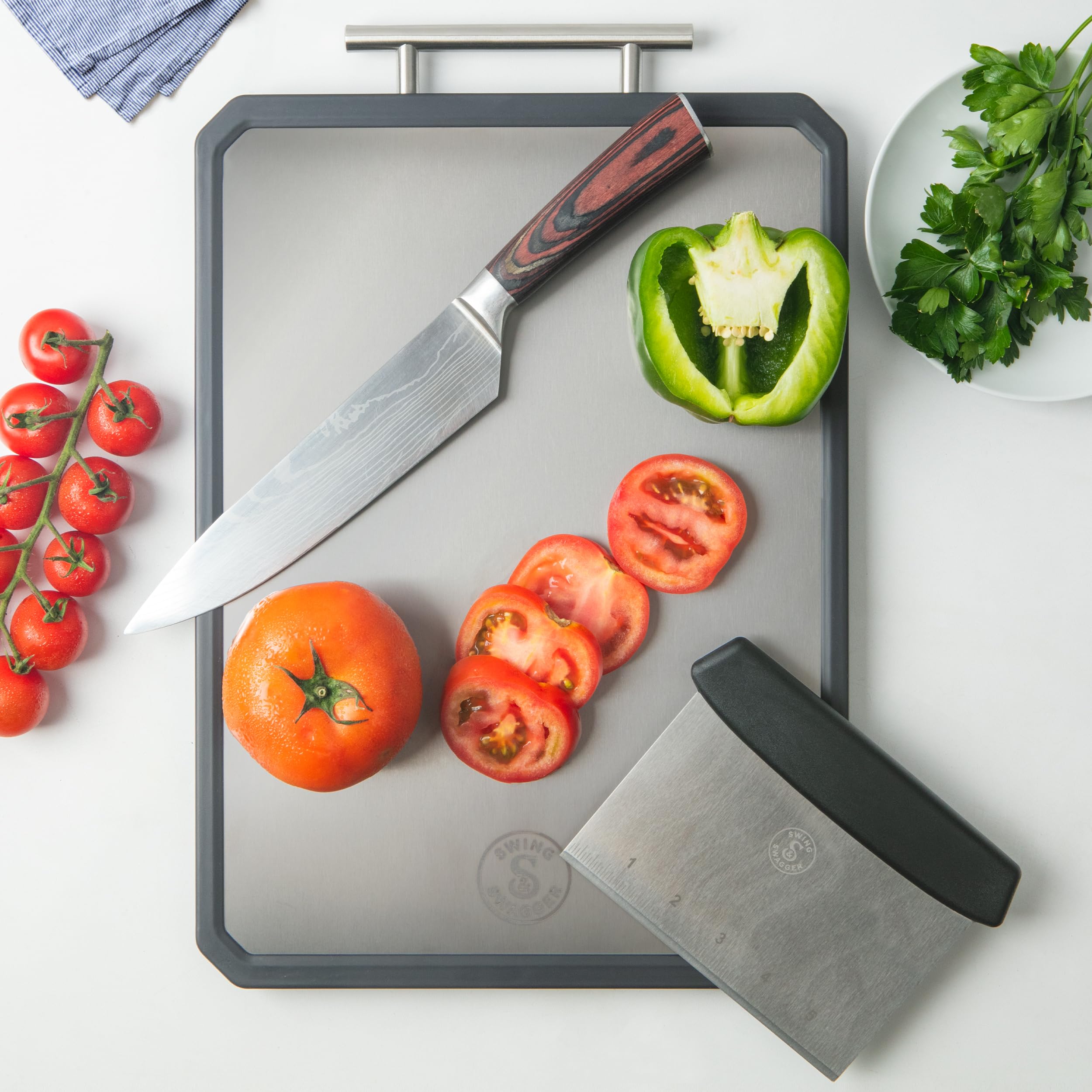 Swing Swagger 16x11 board supports large prep tasks and charcuterie.