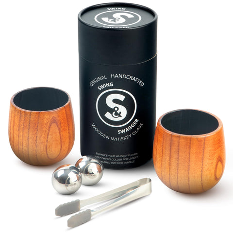 Swing and Swagger home tasting setup shown with glasses and balls.