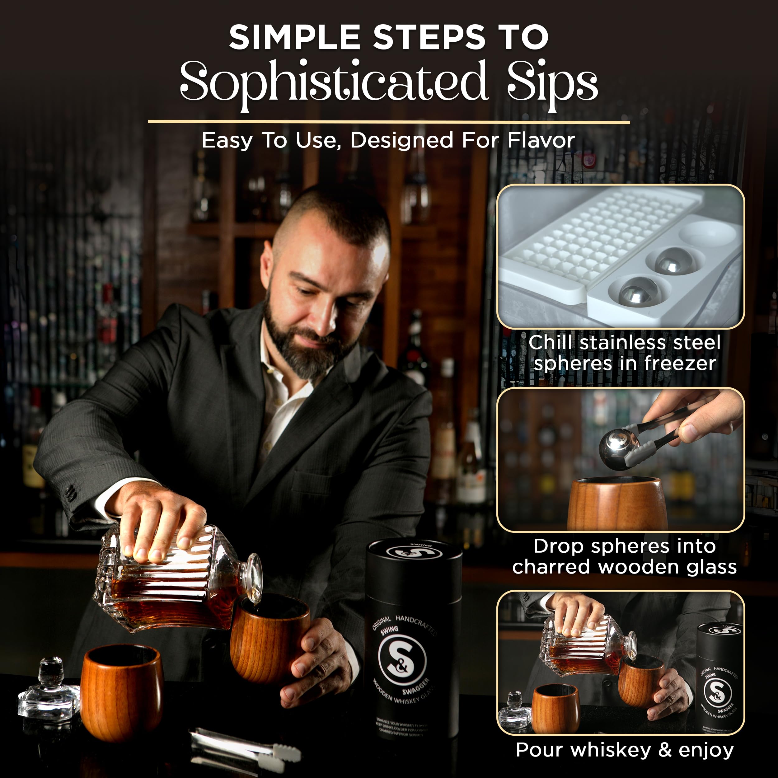 Swing and Swagger tongs with silicone grips for clean handling.