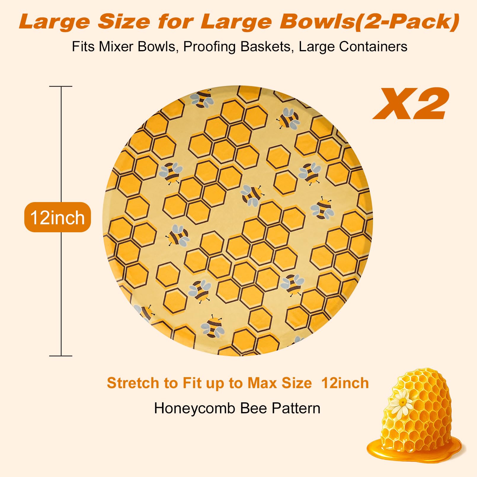 Stretchable beeswax wrap for mixer bowls preserves freshness and covers ingredients.