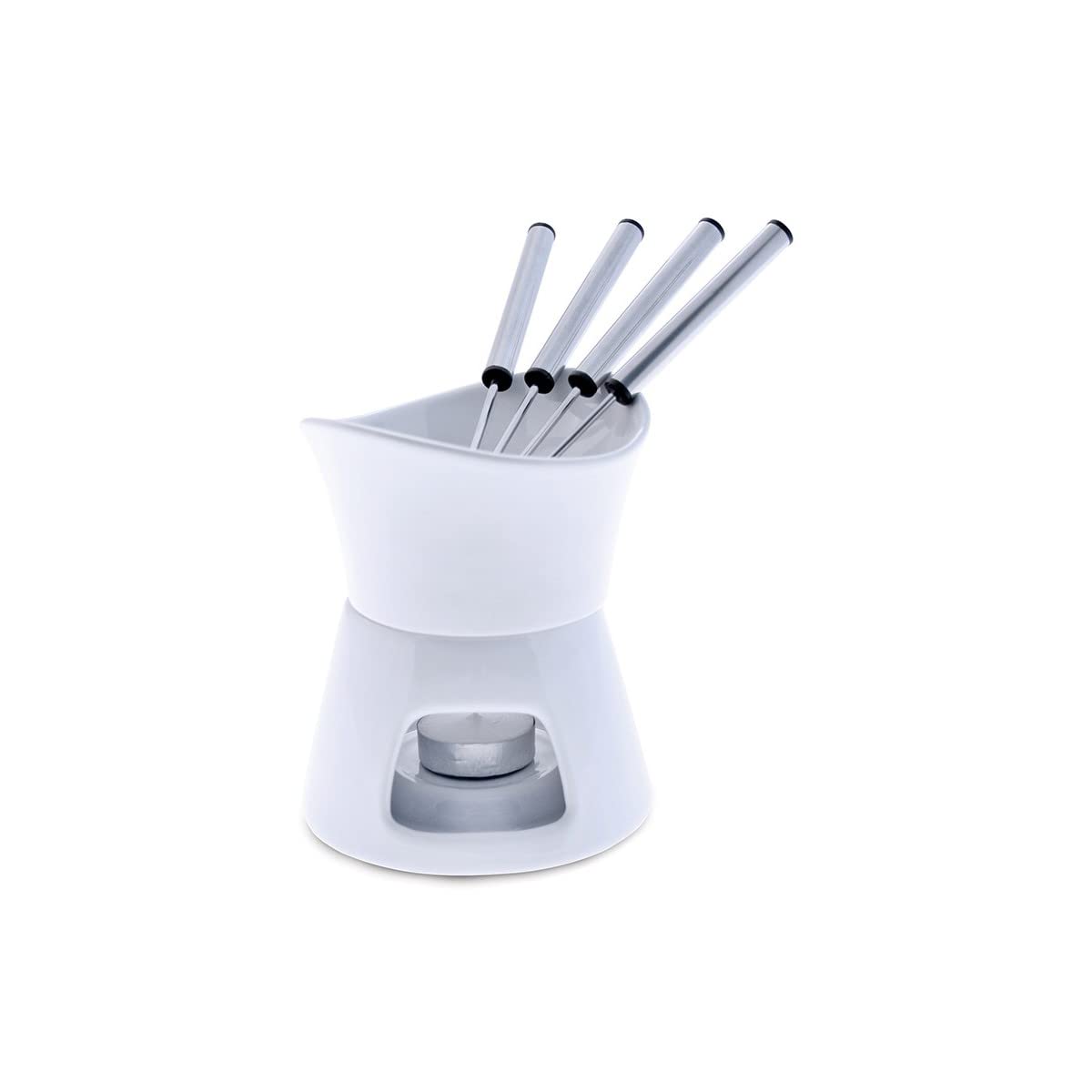 Swissmar Glow 7-piece fondue set bowl and base ready for aromatic dips.