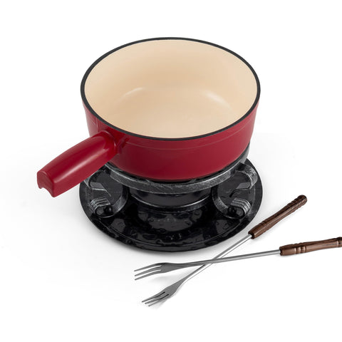 Swissmar Lugano cast iron pot with even heat distribution for smooth fondue