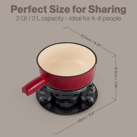 Swissmar Lugano packaging presents a stylish gift-ready fondue set