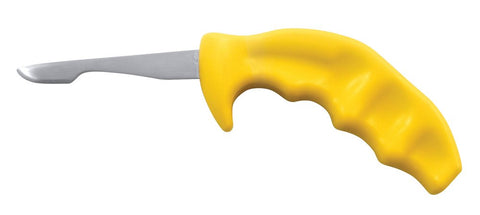 Swissmar Shucker Paddy 3-inch stainless blade delivers precise shell opening.