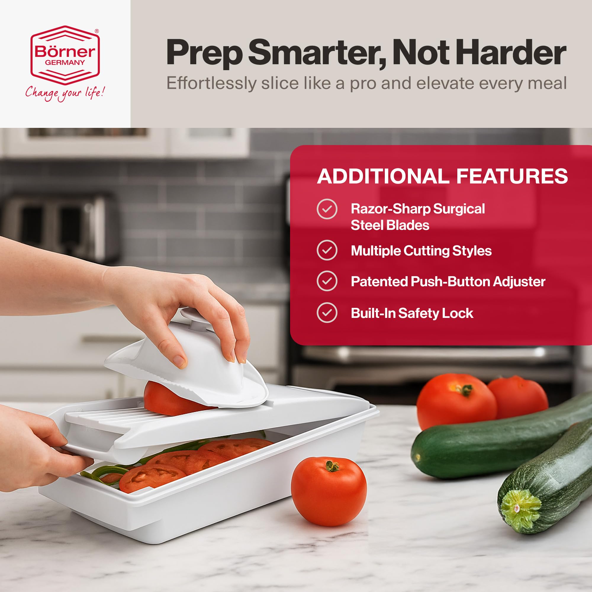 Swissmar V-Prep Mandoline Slicer easy to clean and store