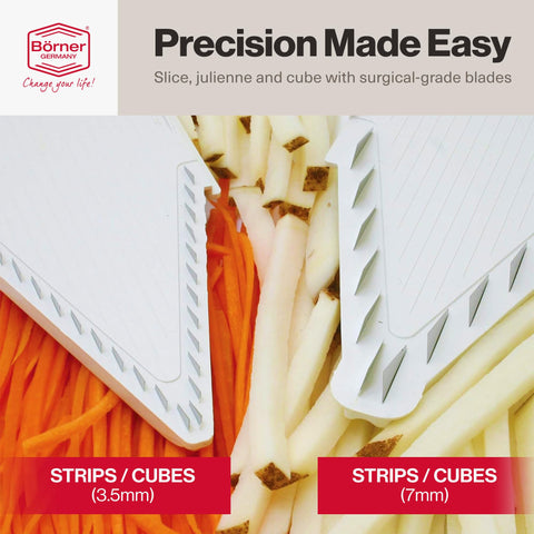 Swissmar V-Prep Multi-function Bowl with lid for easy storage of prepped ingredients