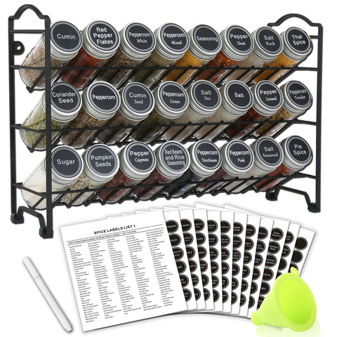 SWOMMOLY 3-tier spice rack organization with accessible jars