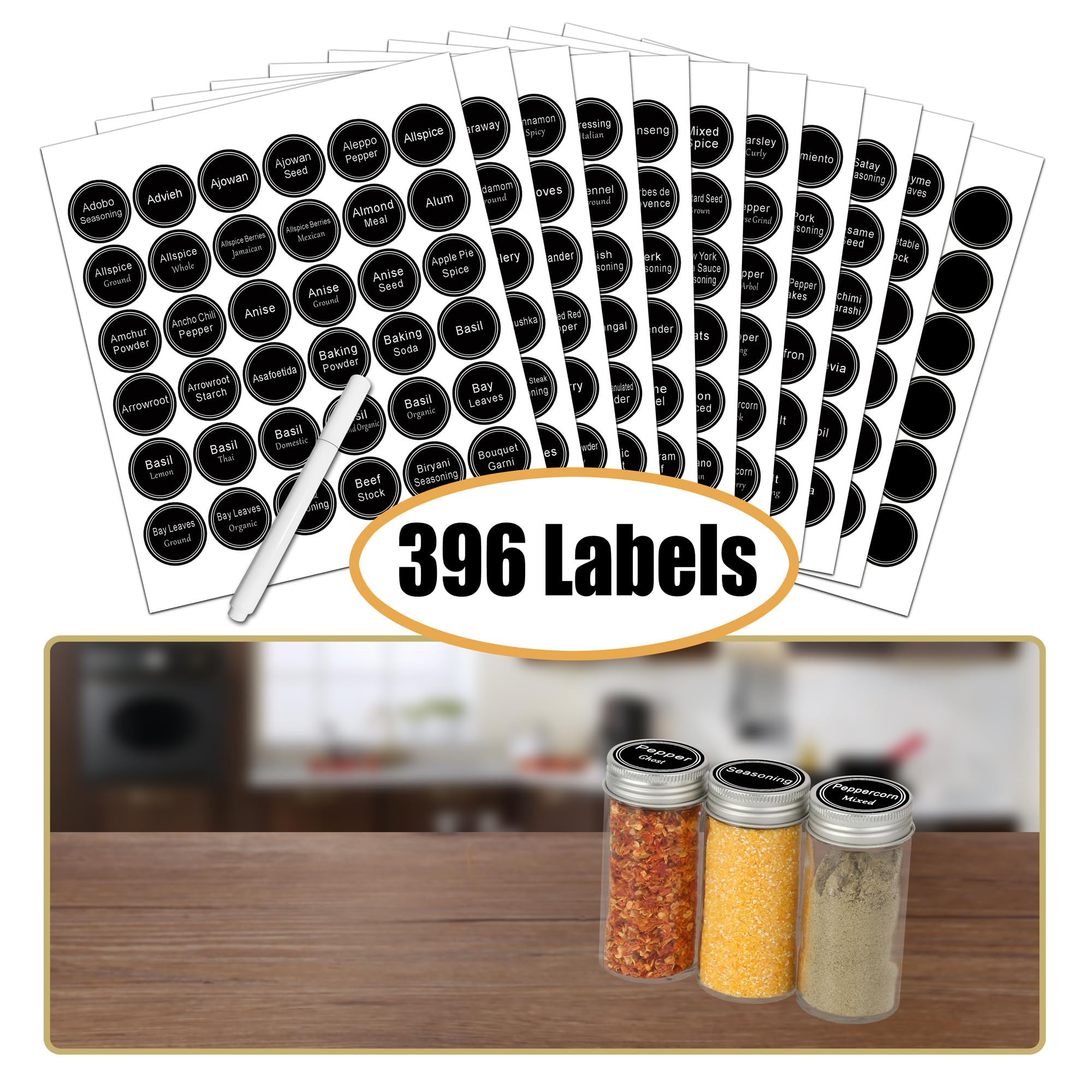 SWOMMOLY 396 labels set for quick, legible jar labeling