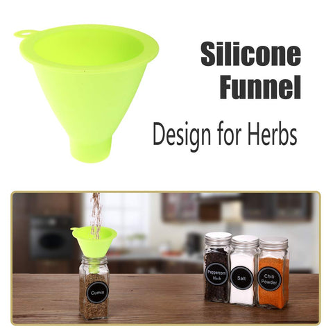 SWOMMOLY spice funnel reduces spills when adding spices.