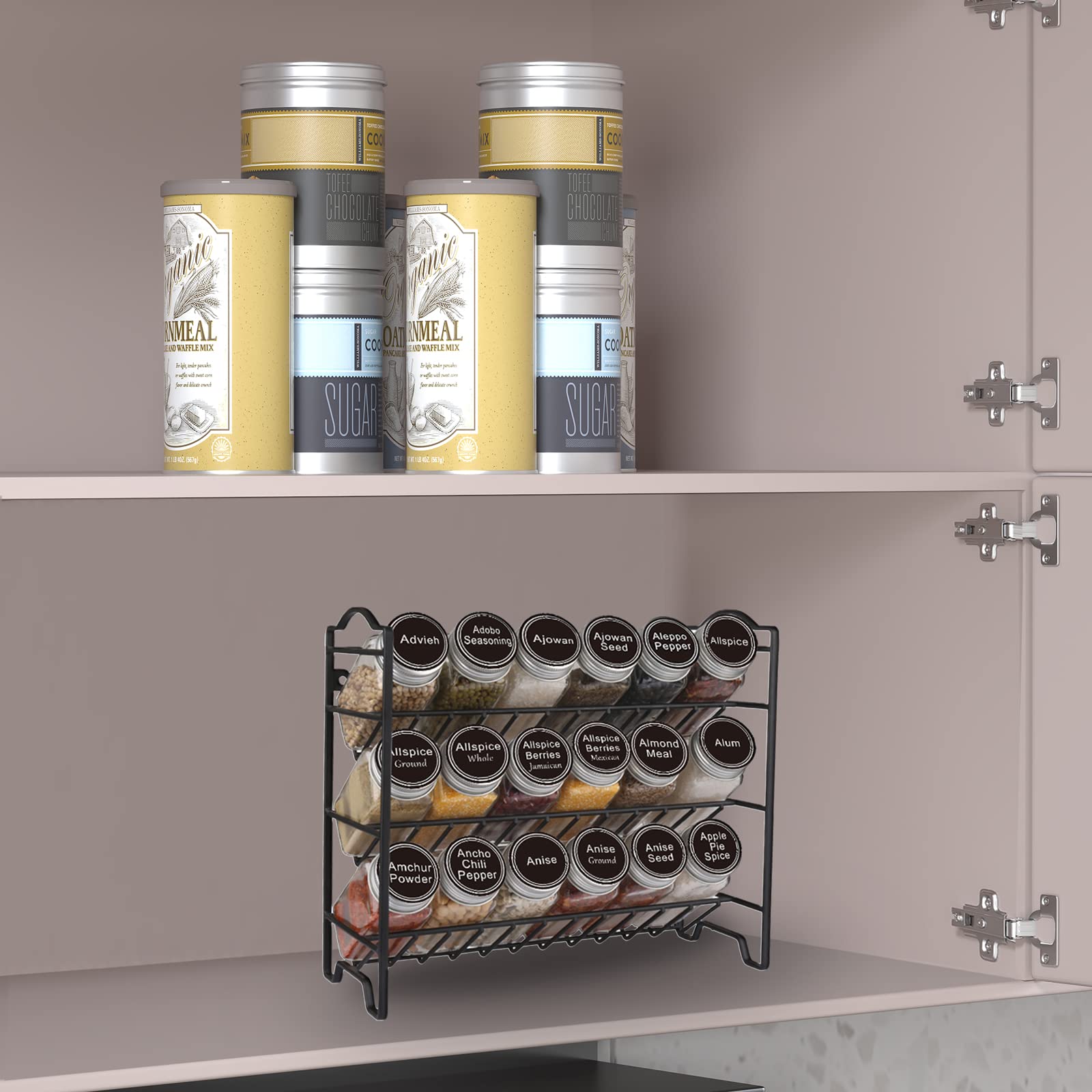 SWOMMOLY 396 spice labels for quick identification and organized jars.