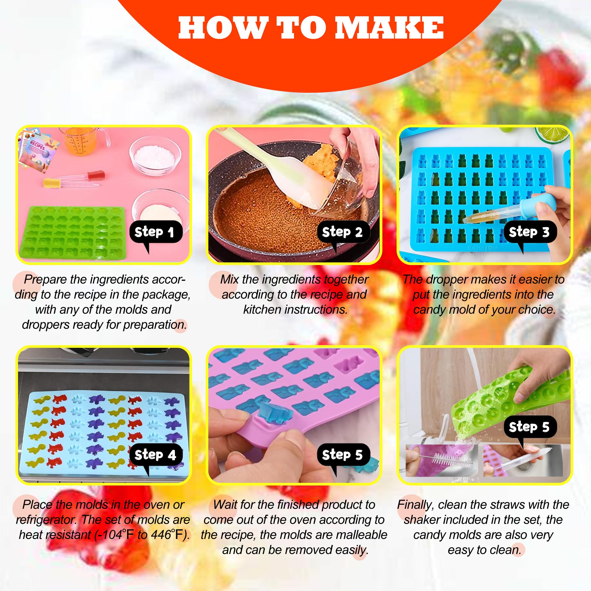 SWSHENR food-grade silicone ensures safe, flexible non-stick candy making.