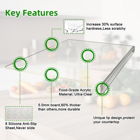 SWSKR 8 non-slip dots keep the board steady during chopping.