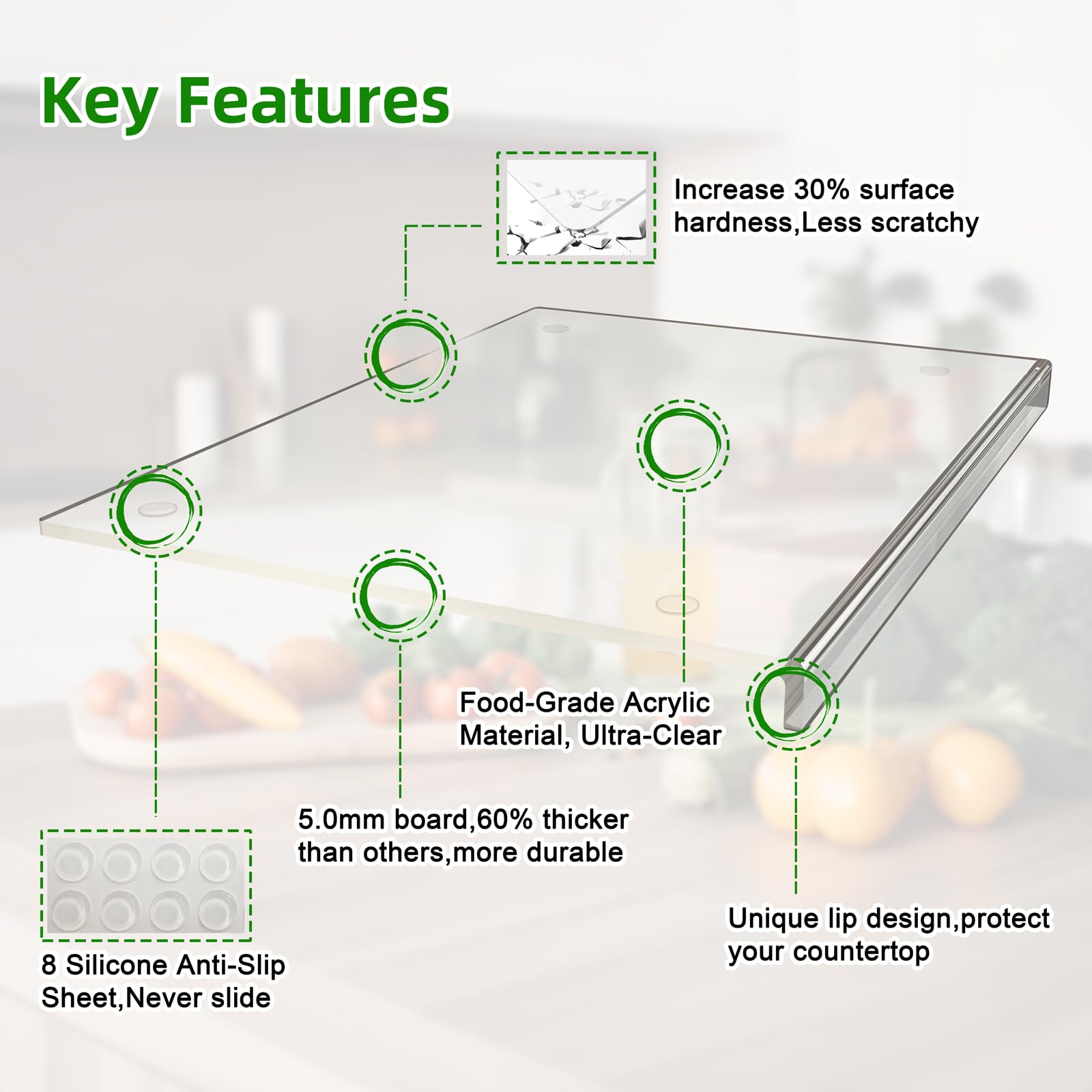 SWSKR acrylic board with counter lip for easy transfers