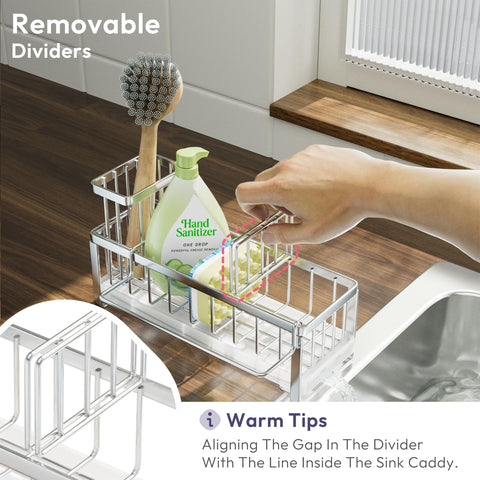 SWTYMIKI divider keeps soap and sponge separated.