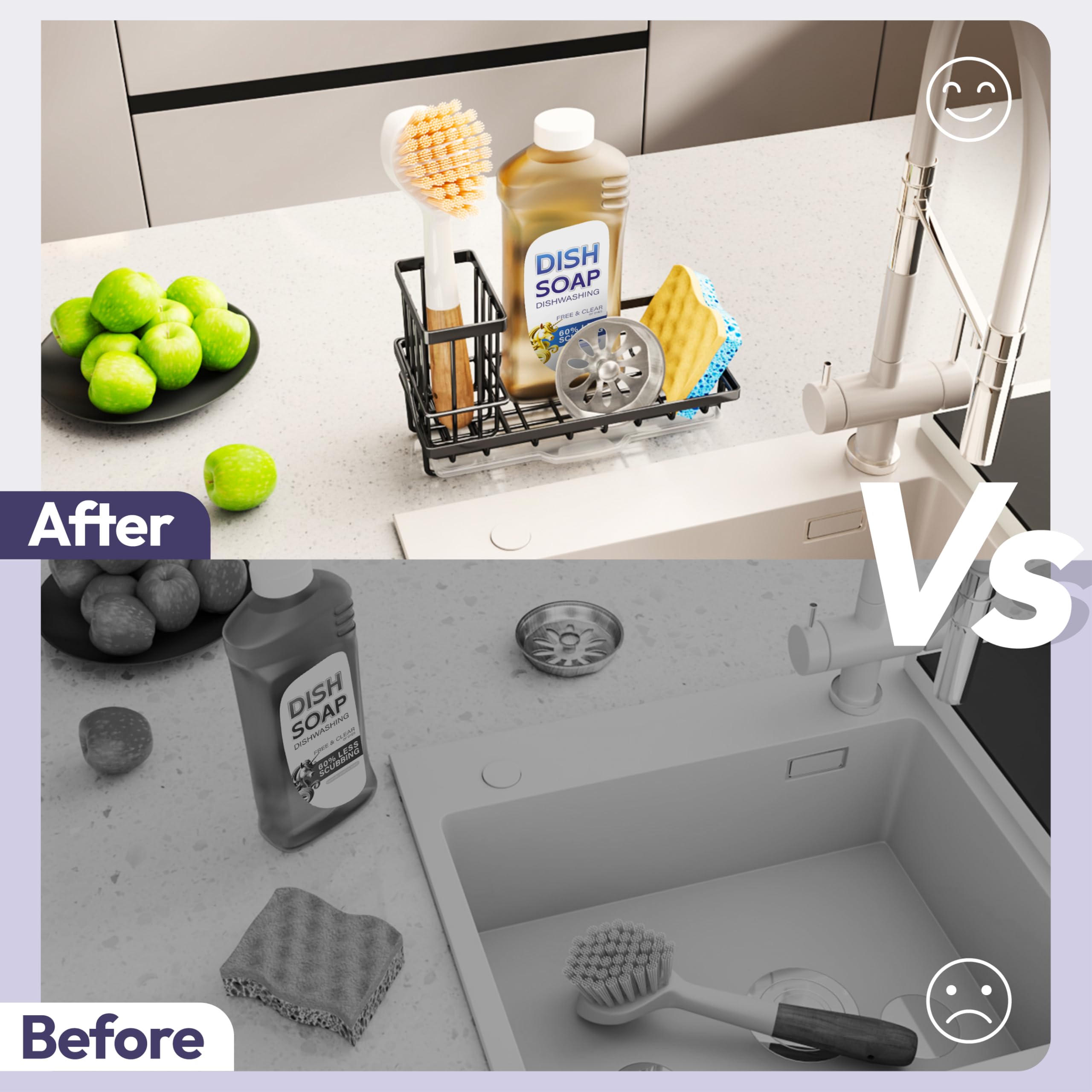 Swtymi sink caddy 304 stainless steel finish resists rust.