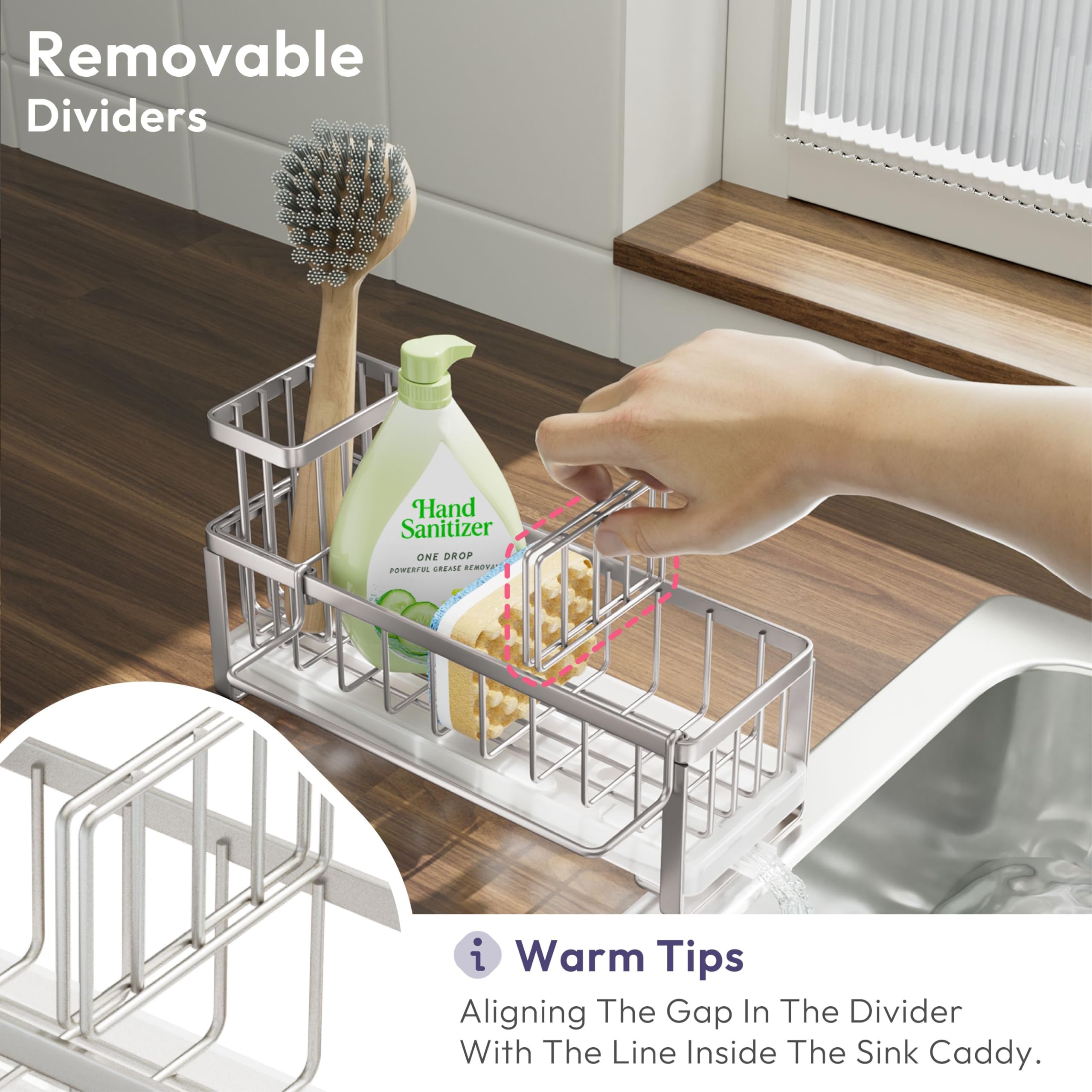 SWTYMIKI 304 stainless steel sponge holder resists rust and wipes clean.