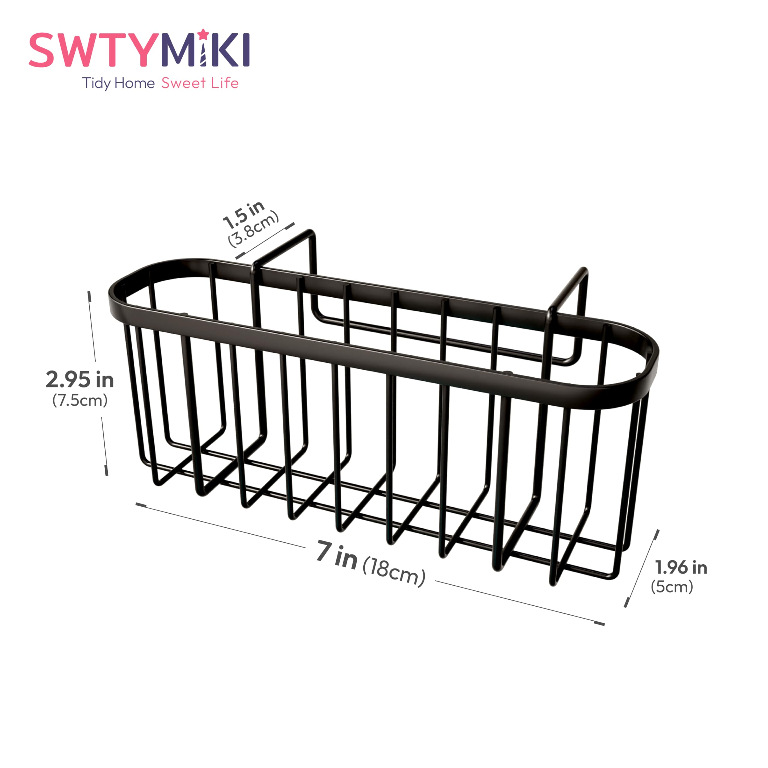 SWTYMIKI black sink organizer adds sleek durable storage