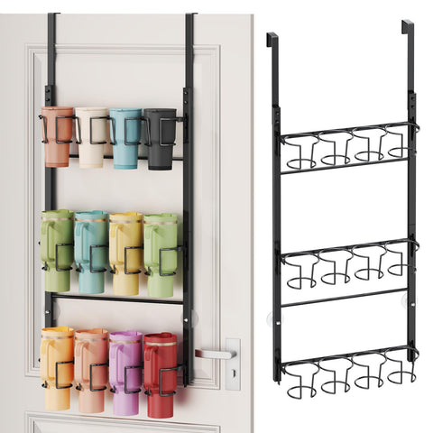 SWTYMIKI 3-tier organizer over the door keeps Stanley cups accessible and neatly stored.