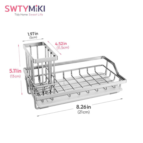 Durable stainless steel SWTYMIKI caddy resists rust for long-lasting use.