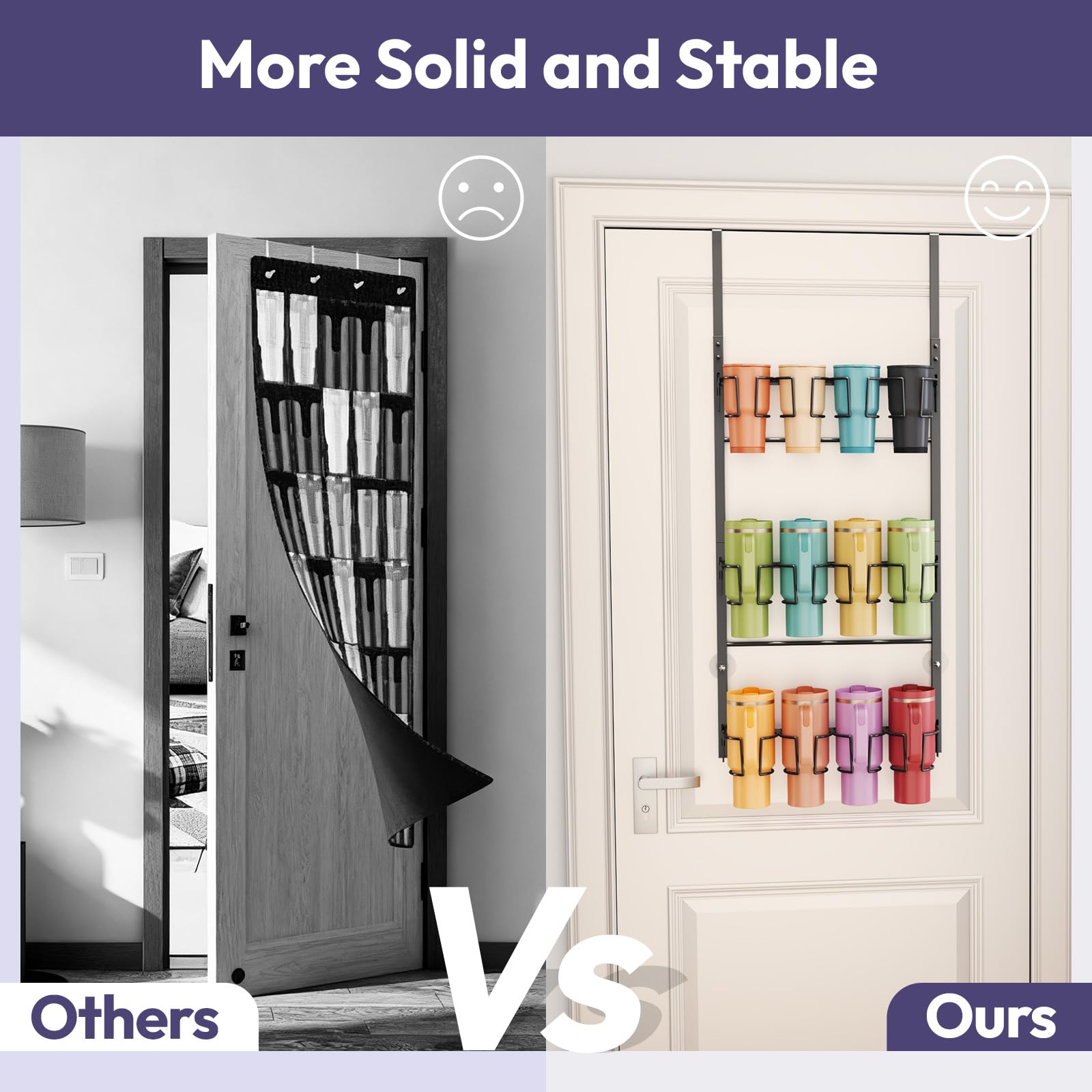 SWTYMIKI accommodates 40 oz mugs and Stanley cups without scratches or wobble.