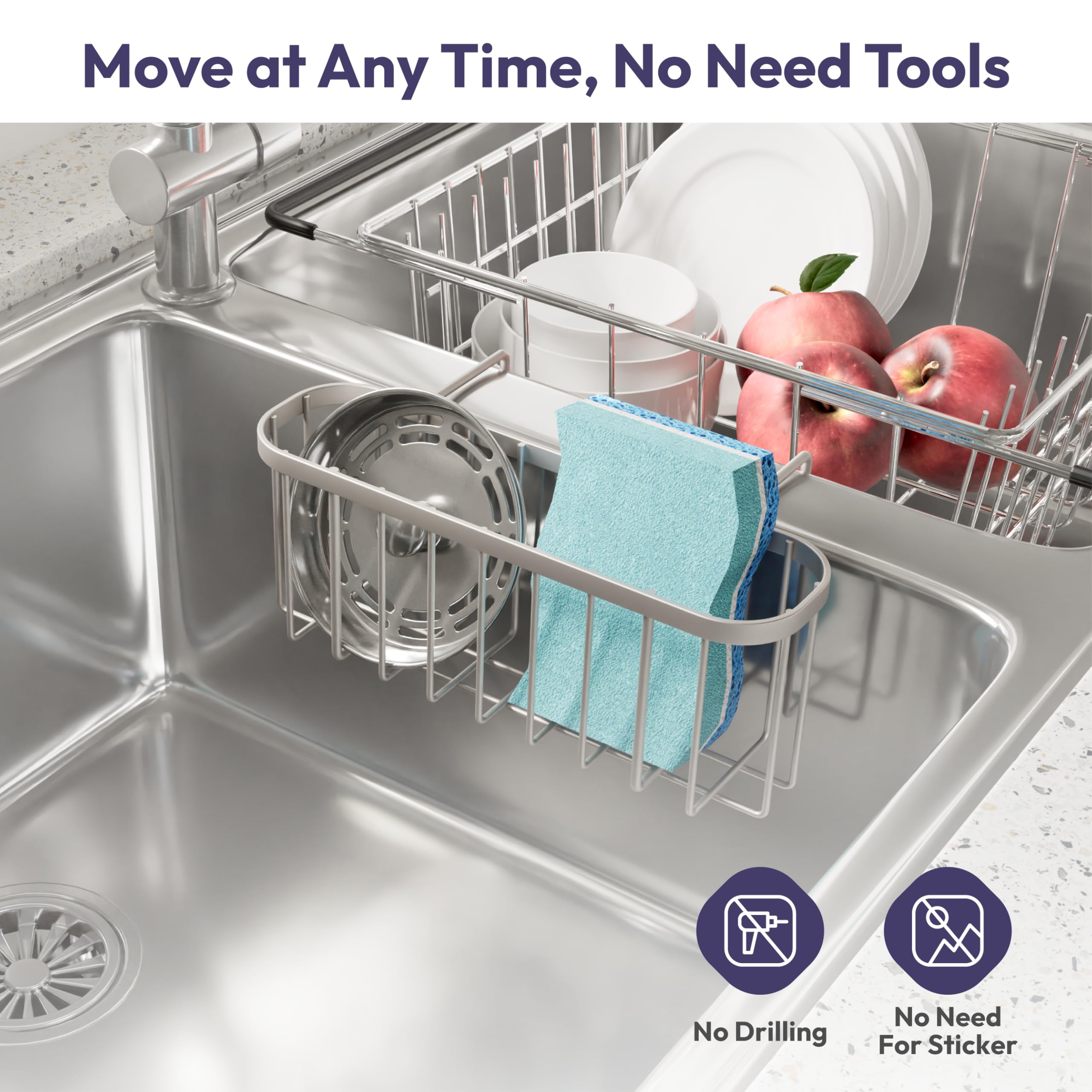 SWTYMIKI stainless steel hollow design drains water quickly to keep items dry.