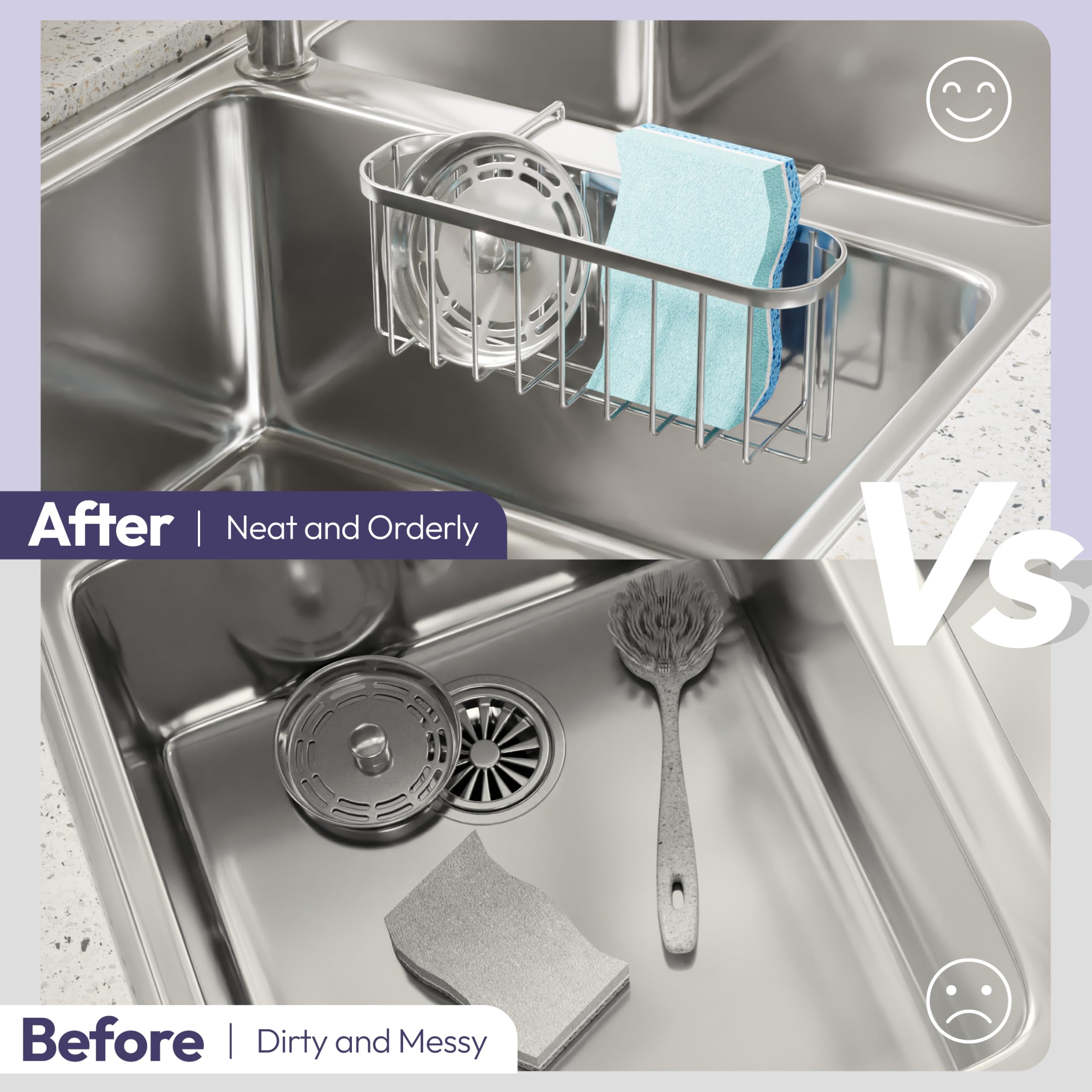 SWTYMIKI stainless steel rustproof caddy with drainage preserves durability.