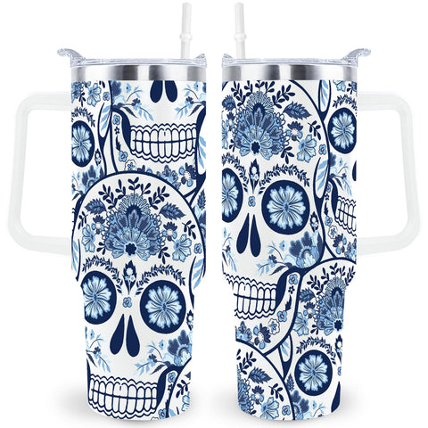 sxmluedn goth 40 oz tumbler with handle and lid for on-the-go, spill-resistant sipping