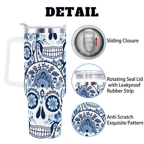 sxmluedn skeletal moon print tumbler keeps drinks at desired temperature during commutes