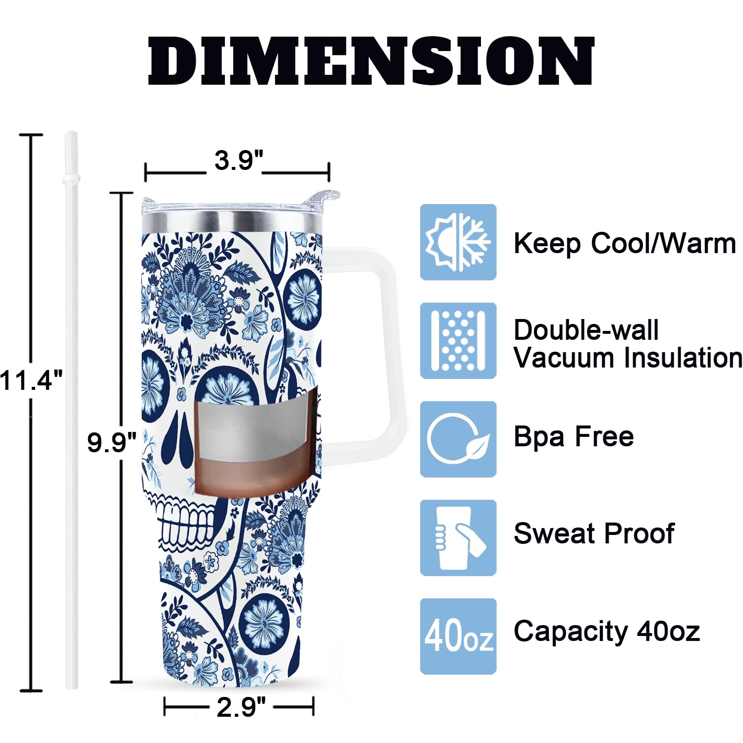 sxmluedn tarot black cat design tumbler ideal for evening outings and rituals