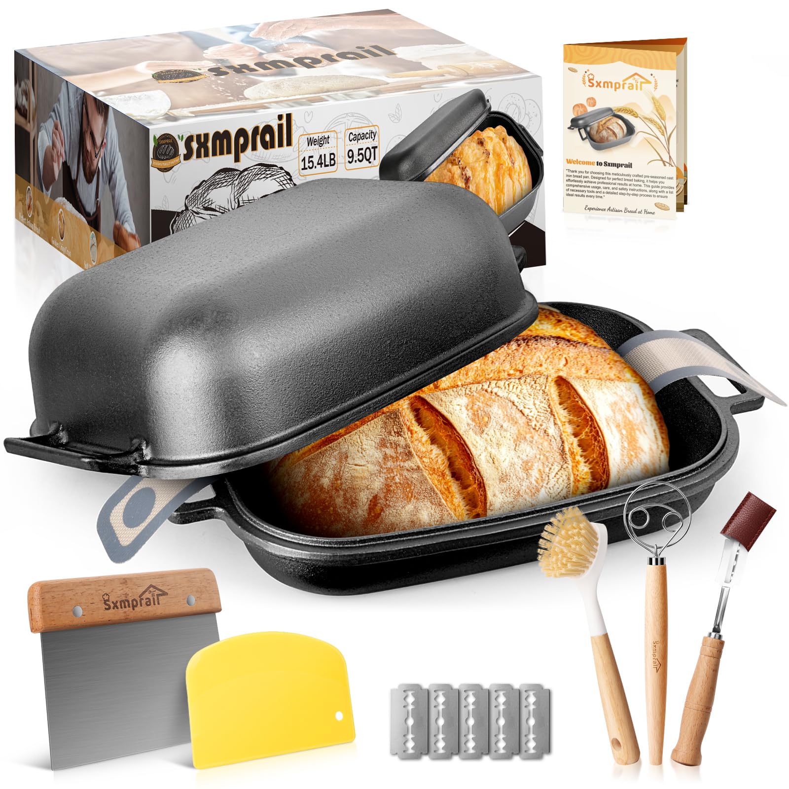 Sxmprail cloche loaf dutch oven with lid delivers a crispy crust for sourdough baking