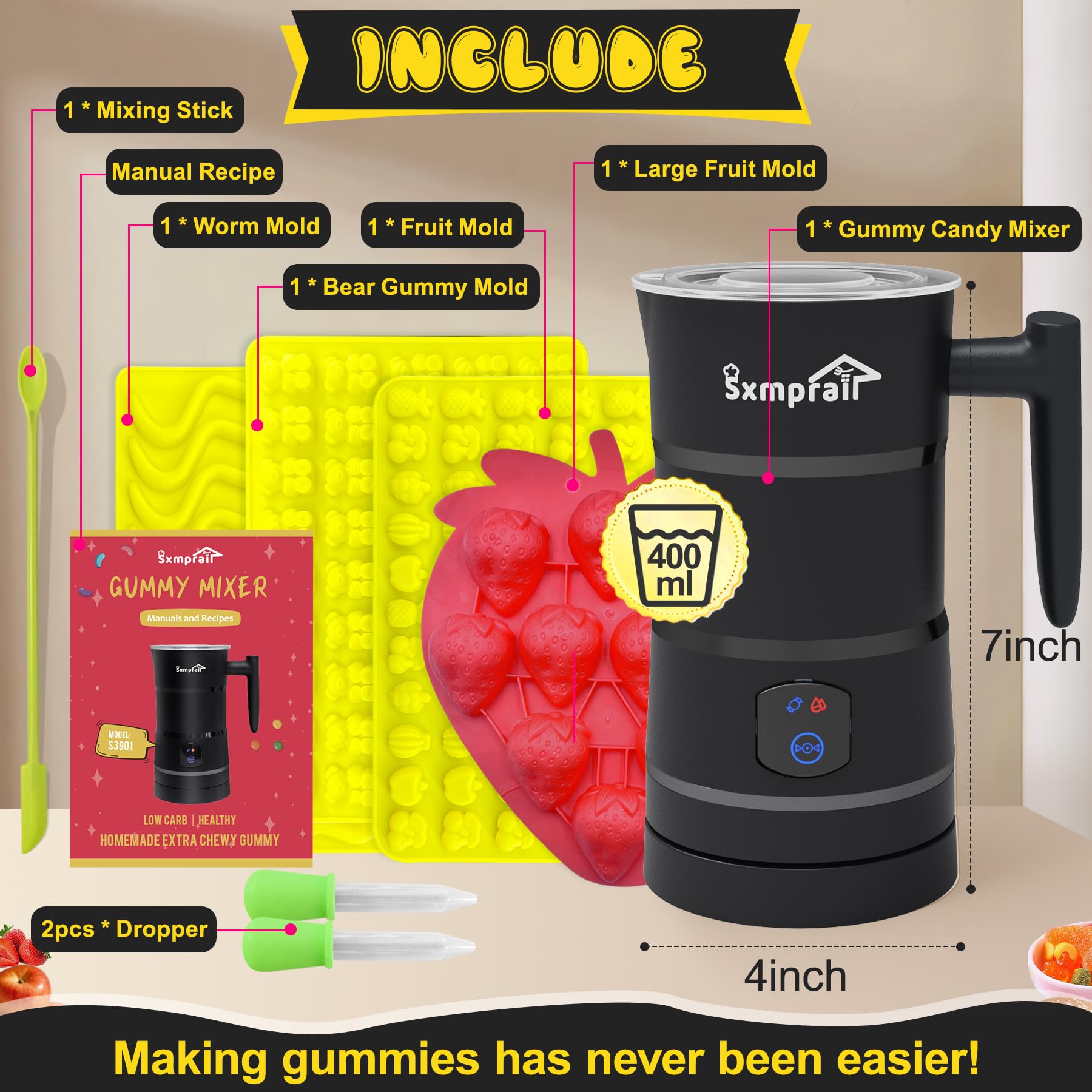 Sxmprail Gummy Maker five-year replacement support shows commitment.
