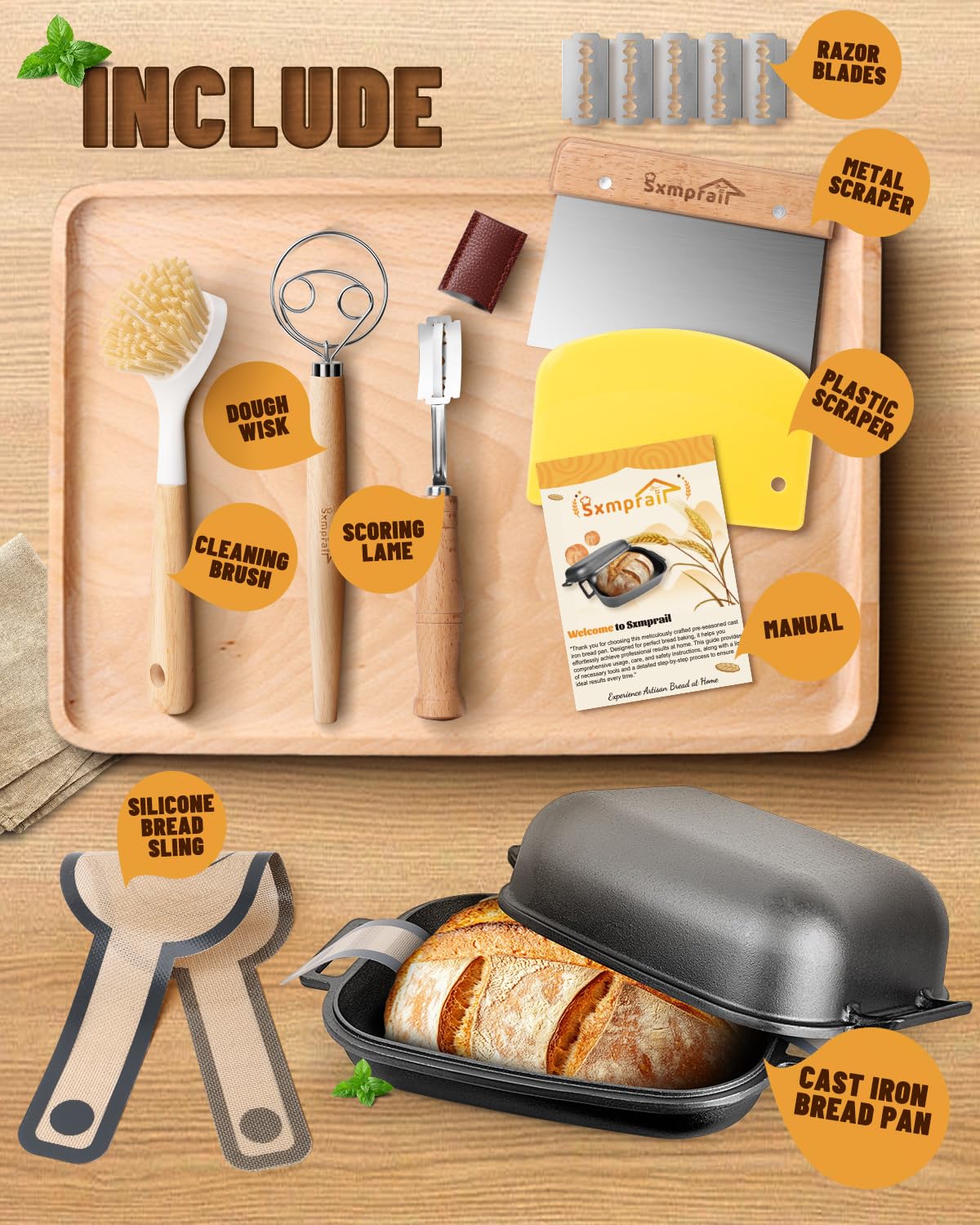 Sxmprail heirloom-quality cast iron for durable, generations-spanning baking