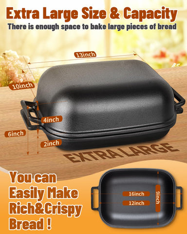 Sxmprail large 9.5-quart capacity bakes big rustic loaves