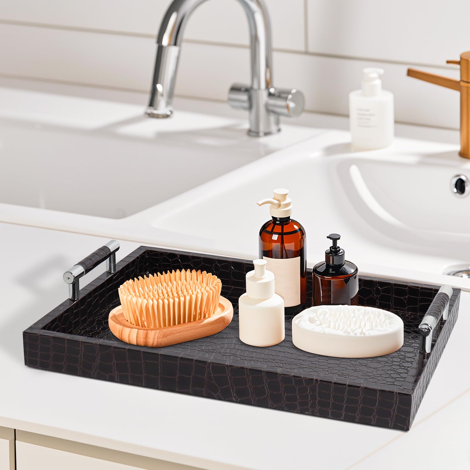 SXNOWS multi-use tray stores keys, remotes, and mail neatly.