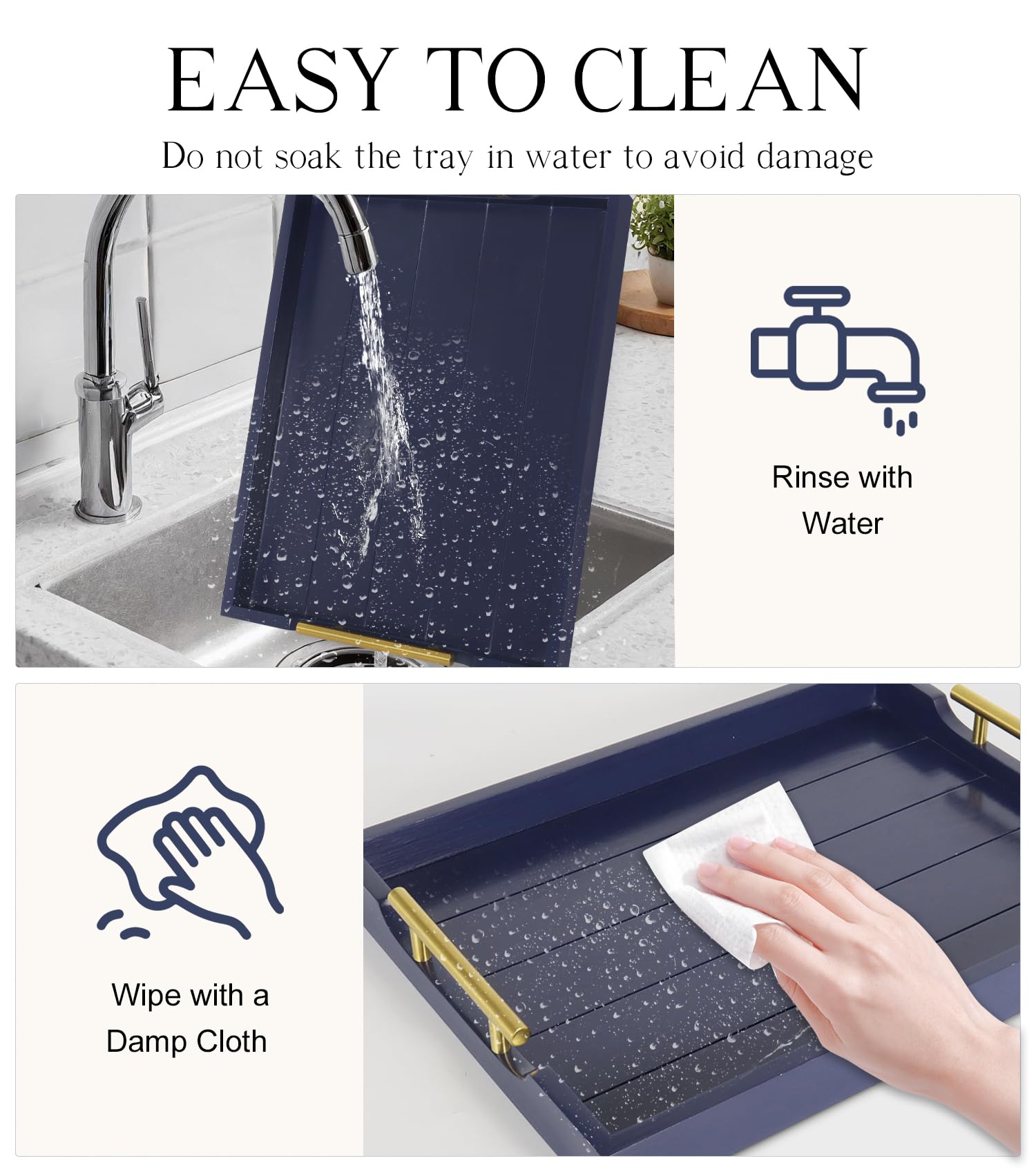 SXNOWS tray with non-slip cushioned feet prevents movement on furniture.