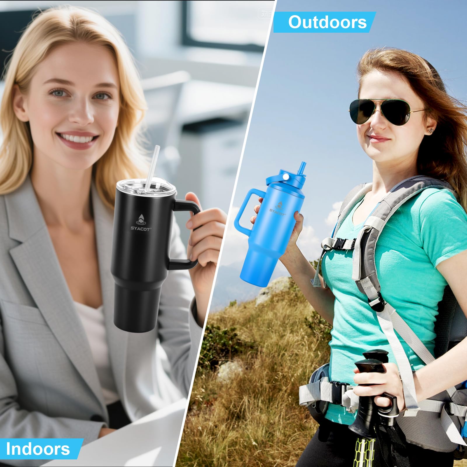SYACOT fits most car cup holders for travel-friendly hydration.