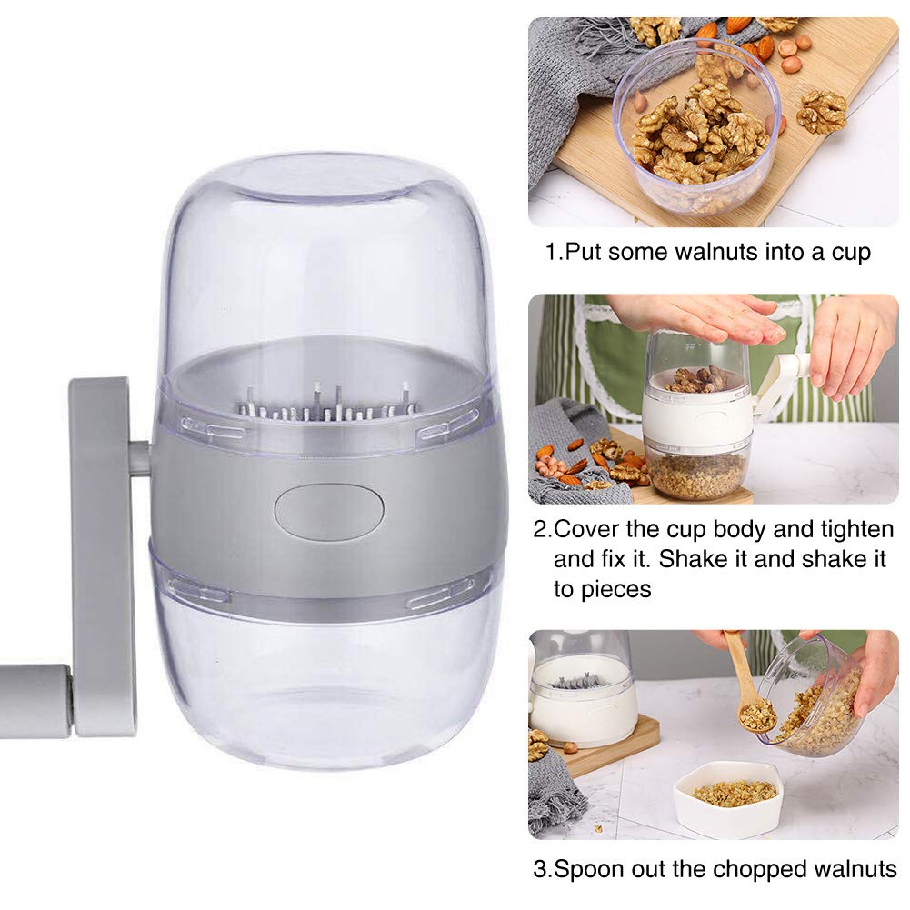 SYCOOVEN nut grinder with stainless steel blades for uniform texture.