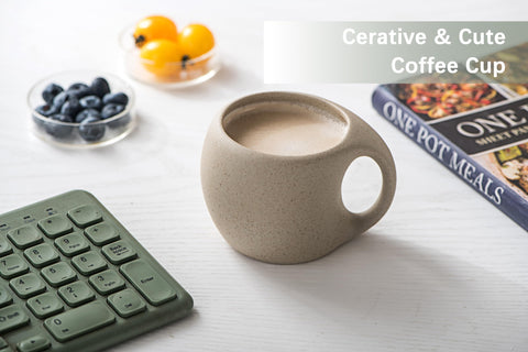 SYJAN HOME natural beige cups pair with cappuccino, latte, or tea rituals