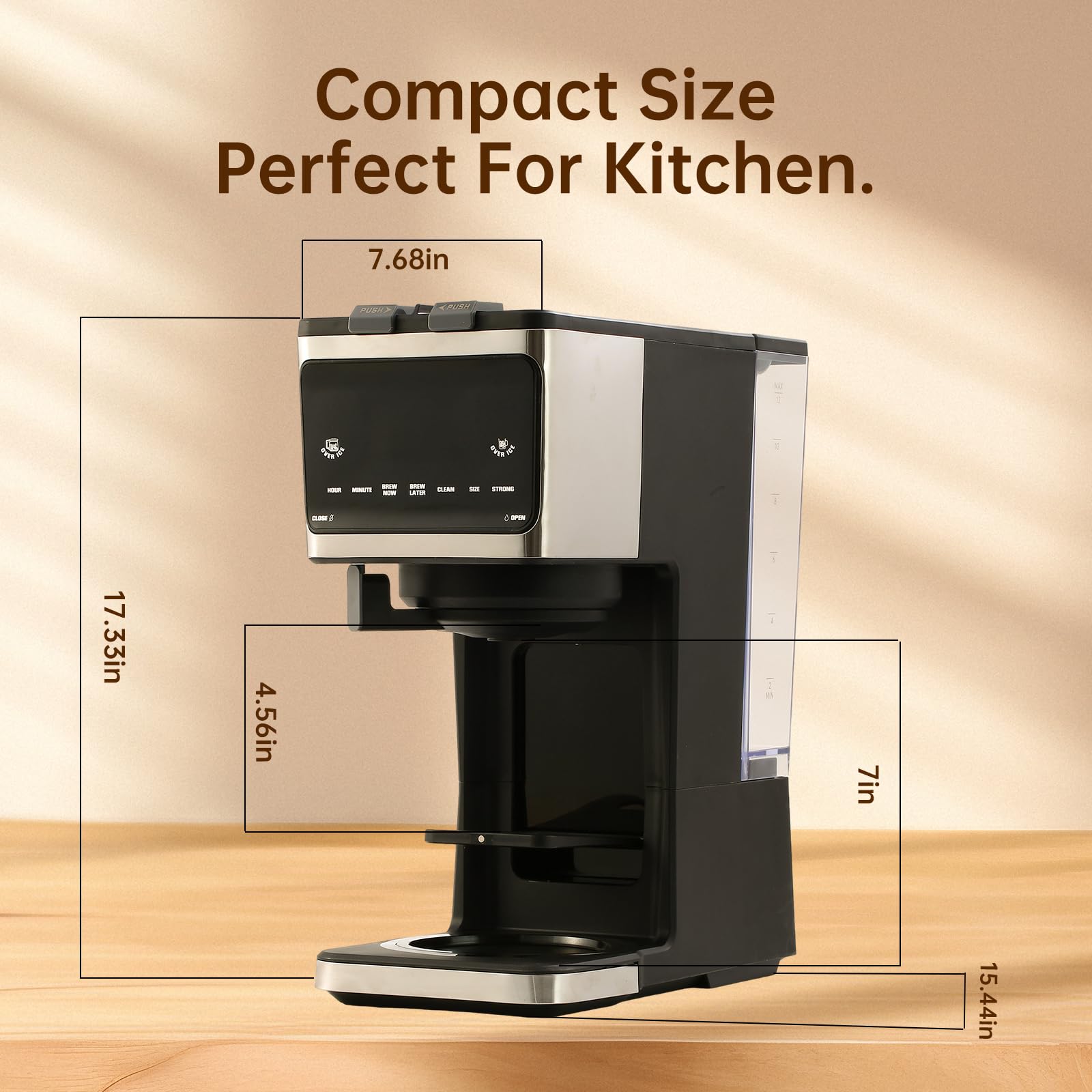Sykaffe keep-warm feature preserves drink temperature after brewing.