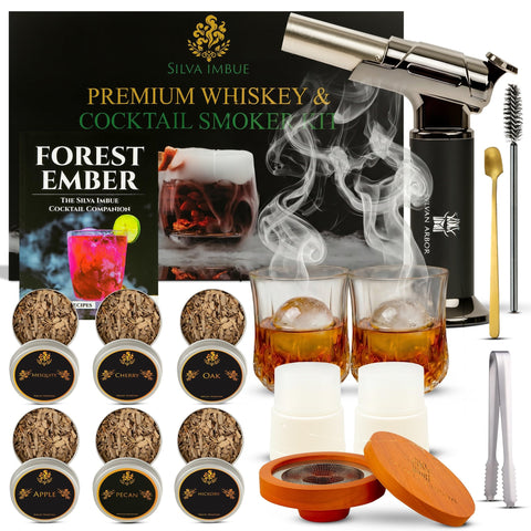 Sylvan Arbor Silva Imbue smoker kit setup with torch for bar-quality infusions.