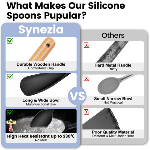 Synezia wide flat spoon for serving large portions.