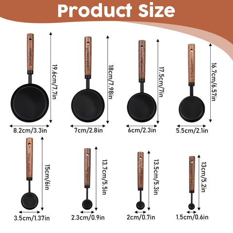 Durable stainless steel cups handle both wet and dry ingredients without rust.