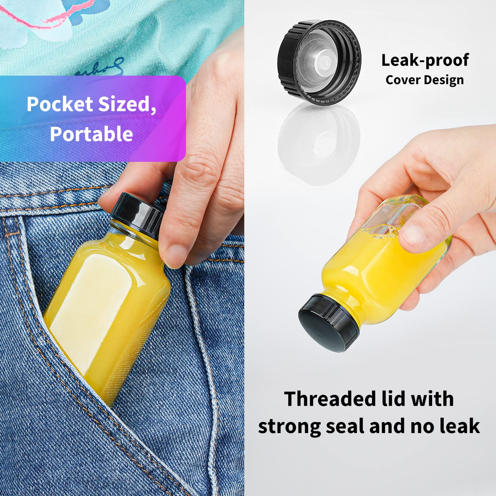 Airtight conical inner cap seals liquids securely to prevent leaks