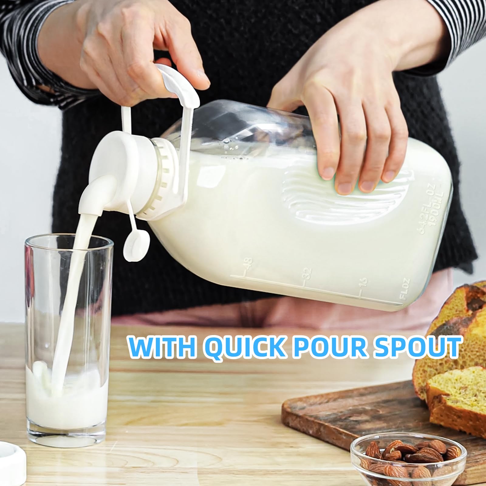 Syntic airtight screw lid with silicone gasket prevents leaks and preserves freshness