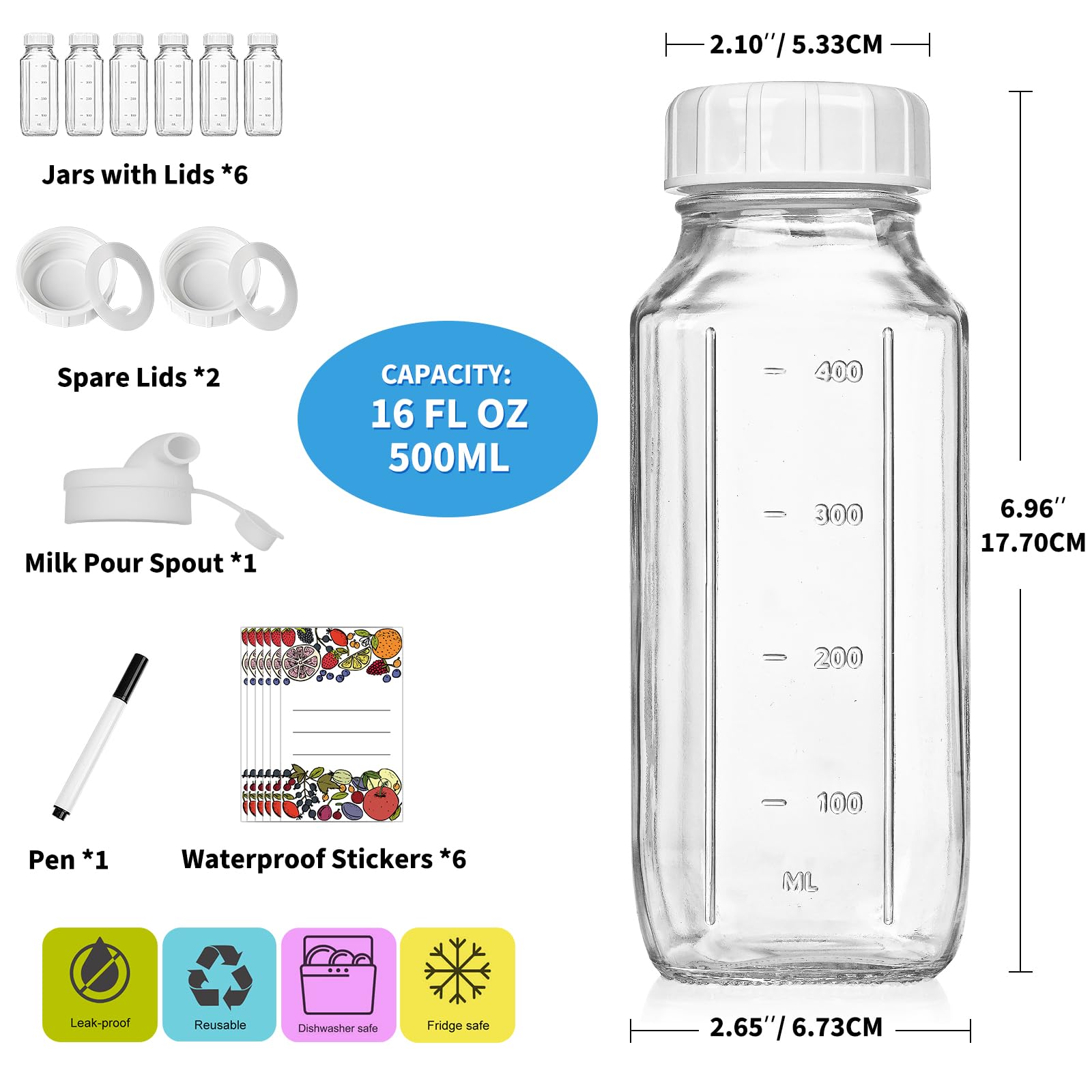 Syntic includes extra lids, stickers, and labeling tools for organization.