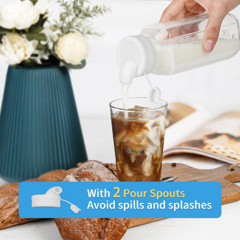 Syntic bottle with two pour spouts for smooth pouring.