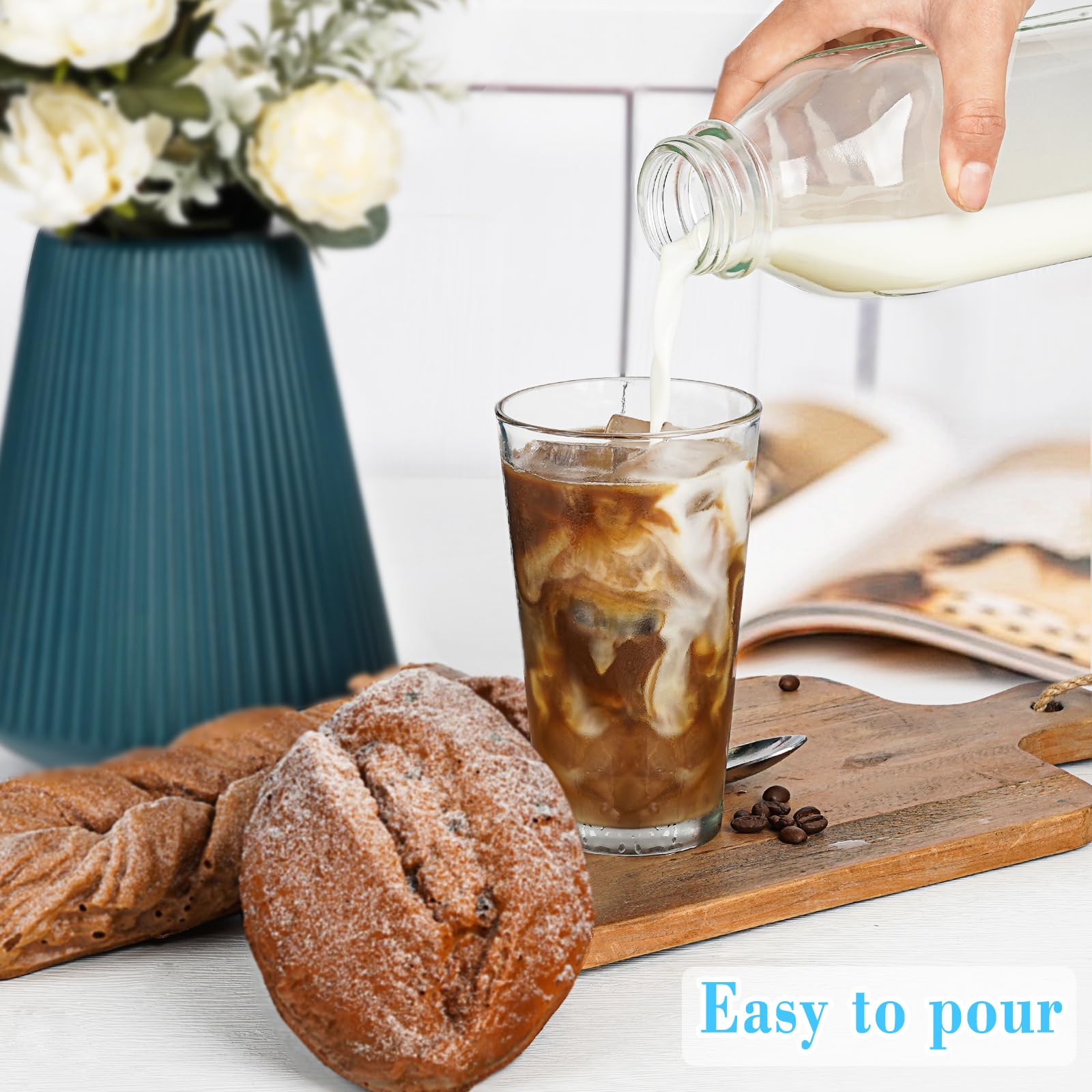 Syntic liter glass bottle compact design fits in a kitchen cabinet.