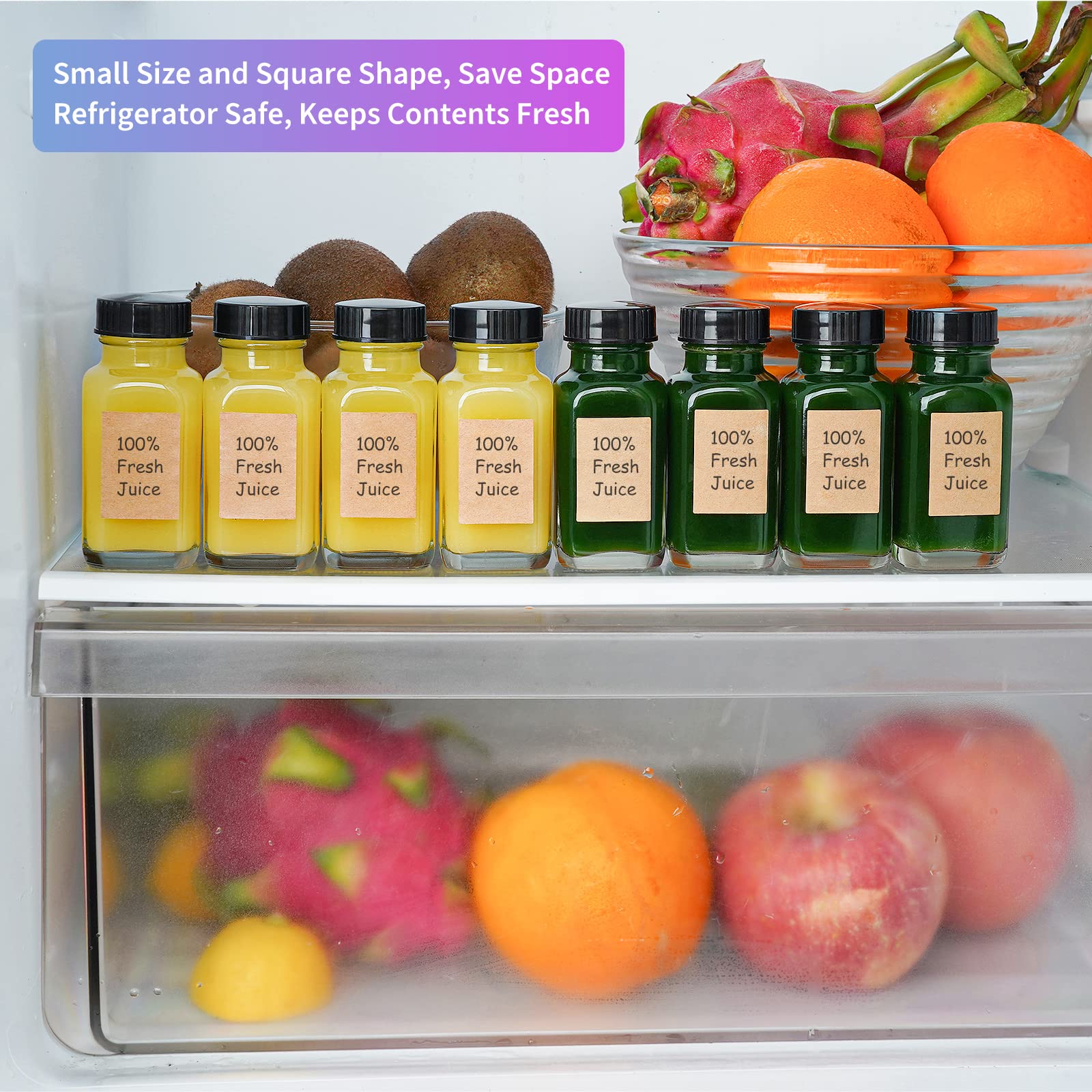 Wide-mouth 2oz bottle opening designed for easy pouring without a funnel