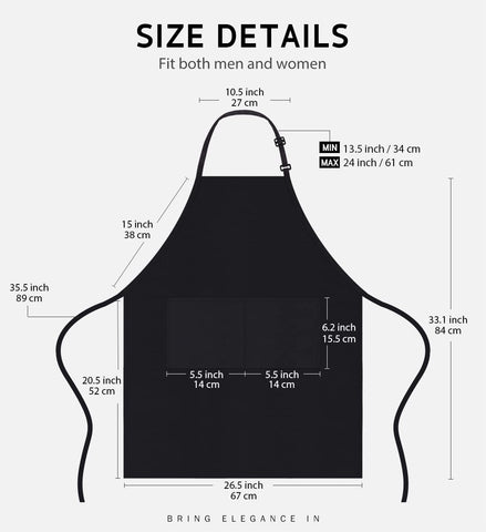 Syntus 2-pack bib apron back view showing adjustable neck strap