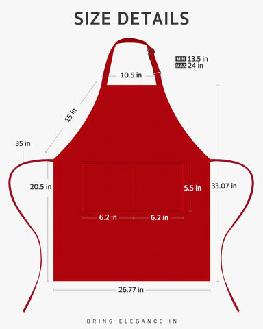 Syntus apron shows adjustable shoulder straps for a personalized fit.